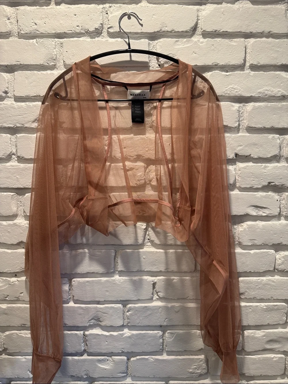 MARCELLA NYC NWOT Olympia Sheer Mesh Bolero in Dusty Pink - Picture 1 of 6